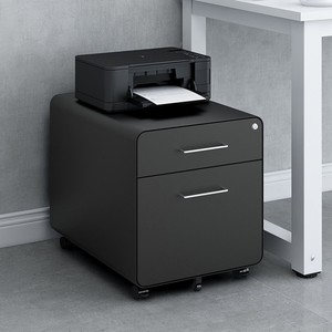 Round edge movable metal 2 drawer cabinet mobile pedestal steel office cabinet