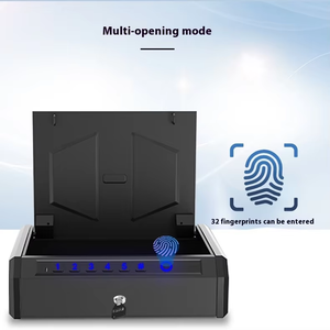 Coffre-fort biométrique pour armes à feu avec serrure électronique numérique à empreinte digitale et clé de secours pour la maison, le bureau, la voiture, le rangement de chevet – Prise en charge OEM/ODM - Product Image 2
