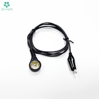 Câble testeur avec prise audio TRS 3,5 mm à angle droit vers pinces crocodiles rouges et noires, câble jack 3,5 mm vers pince crocodile