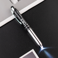 Stylo d'écriture personnalisé grec sororité 3-en-1 lumière LED stylet de précision captif avec stylo multifonction à écran tactile