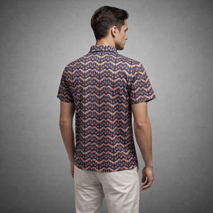 Polo pour homme style golf respirant avec patte de boutonnage, imprimé réactif et logo brodé pour le tennis et les voyages - Product Image 6