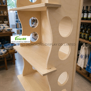 Étagère de supermarché en bois VINO à 10 niveaux, solide, autoportante, portable, personnalisable, pour magasin de détail, sans dossier, verticale, légère - Product Image 3