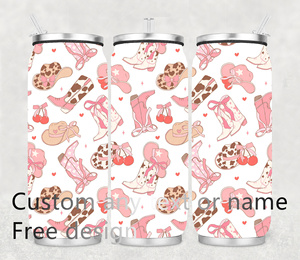 Bouteille d'eau sous vide avec paille Design créatif Western Boot Scootin Cowgirl sans couture Sublimation DIY Soda <span class=keywords><strong>Cola</strong></span> Can Shape Tumbler - Product Image 3