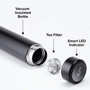 Bouteille d'eau intelligente à double paroi en acier inoxydable de 16 oz, alimentée par batterie, avec affichage LCD de la température et boisson directe – Meilleure vente - Product Image 3