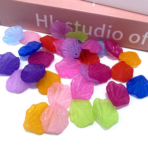 2025 Fábrica al por mayor Esmerilado Acrílico Lucite Flor Cuentas a granel Personalizado 500 g/lote Caliente Colorido Esmerilado Acrílico Cuentas en 26*29MM - Product Image 1