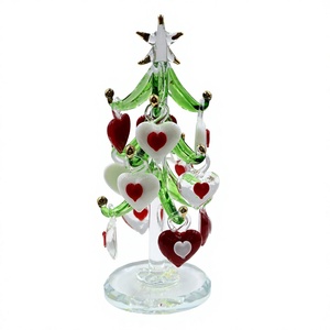 Handmade Glass Christmas Tree Figurine Lampwork Love Ornament Desk <b>Decoration</b> for <b>Valentine's</b> Day Home Decor - Product Image 4