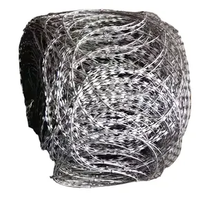 Hot Dipped Galvanized Concertina Razor Wire Bto22 Flat Wrap Razor Wire Mesh Welded Flat Wrap Razor Wire Mesh