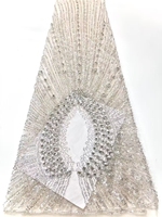 Fournisseur de dentelle de Guangzhou, tissus de dentelle africains, fleurs 3D, appliques brodées pour tissu de mariée