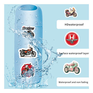 Étiquette autocollante en vinyle de <span class=keywords><strong>moto</strong></span> de dessin animé imprimée sur mesure Emballage écologique imperméable à l'eau Impression de découpe Vernis mat - Product Image 3