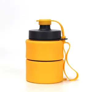 Yeni pratik renkli katlanabilir su şişeleri ile özel Logo