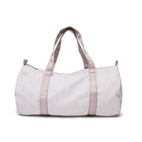 Sac de voyage en seersucker, lot de 25 pièces, entrepôt GA, sacs à bagages portables, sacs de voyage tendance à rayures, DOM106-1494