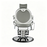 Fauteuil de barbier rétro de luxe capitonné avec cadre chromé, inclinable, pour hommes, pour salon de coiffure