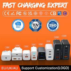 <span class=keywords><strong>Cargador</strong></span> de Portátil USB C PD 3.0 de 65 W al por Mayor, Adaptador de Corriente GaN de Carga Rápida Multidispositivo de 3 Puertos, Enchufe Europeo para Cabezal de <span class=keywords><strong>Cargador</strong></span> - Product Image 4