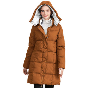 Veste matelassée d'hiver pour femmes personnalisée de haute qualité avec <span class=keywords><strong>capuche</strong></span> Trenchs épais et longs pour femmes - Product Image 1