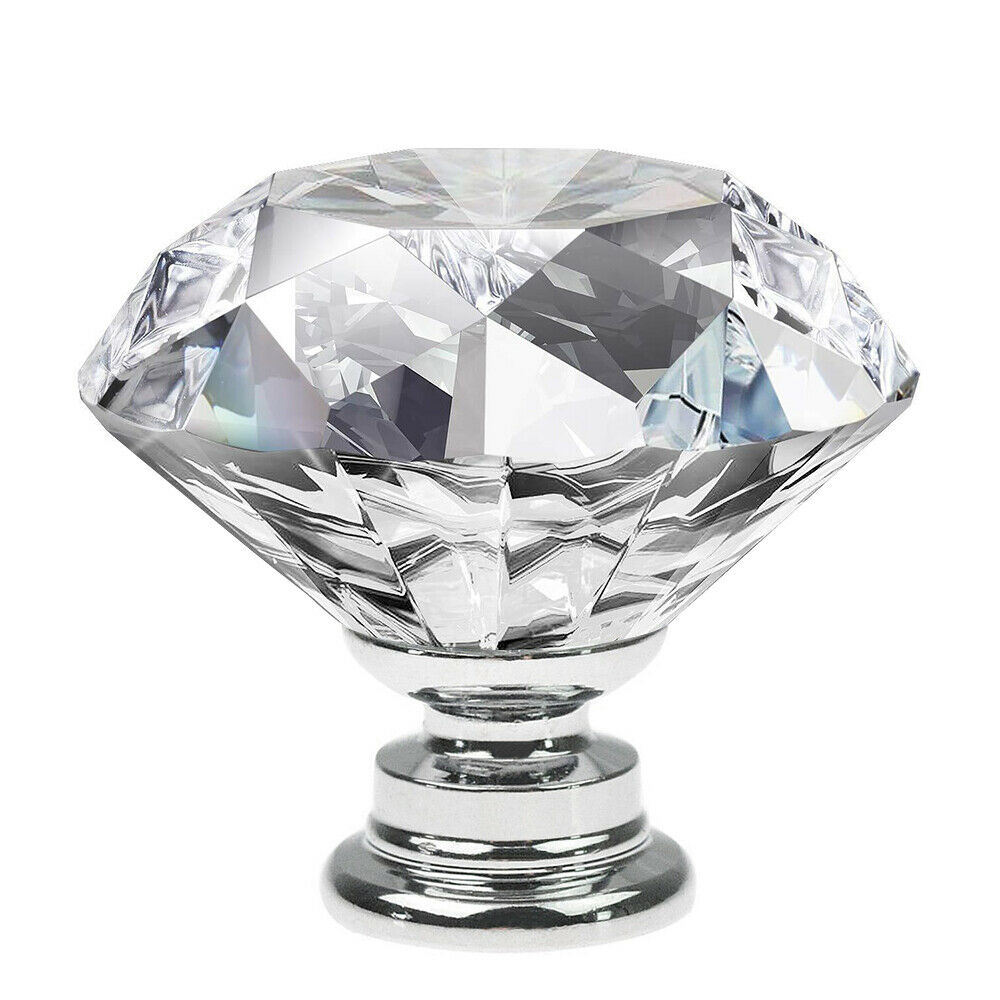 Фурнитура для мебели, алмазная прозрачная стеклянная ручка для выдвижных ящиков и шкафов