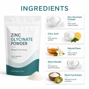Complément Premium de Magnésium, Calcium, Fer, Sélénium et Zinc Glycinate pour Améliorer l'Immunité, 130 mg par Portion, Poudre Certifiée GMP, 200g - Product Image 4
