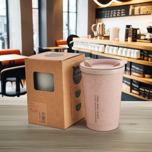 Offre Spéciale gobelet réutilisable écologique Portable tasse de voyage minimaliste personnalisée pour café retour école paille de blé tasse puissante - Product Image 3