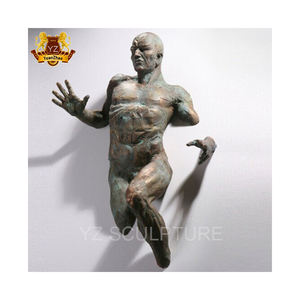 Scultura della parete di arte del metallo intagliato a mano all'ingrosso rame umano ottone bronzo 3d statua dell'uomo della parete <span class=keywords><strong>Hush</strong></span> per l'hotel domestico - Product Image 5