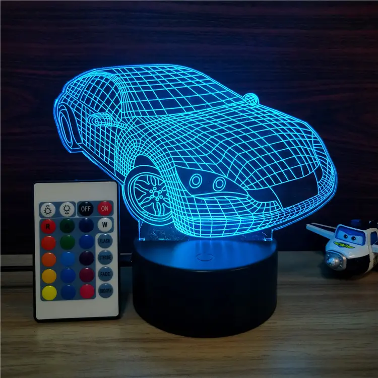 Benutzer definierte Acryl Superhelden LED Nachtlicht 3D Illusion Tisch lampe für Weihnachten