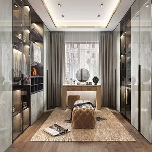 Armoires de <span class=keywords><strong>chambre</strong></span> à coucher modernes en bois avec porte en verre - Product Image 6