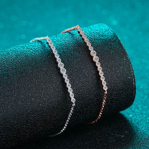 Dropshipping Bracelet Tennis Hip Hop Moissanite VVS en argent 925 Style glacé Conception de chaîne de tennis populaire - Product Image 2