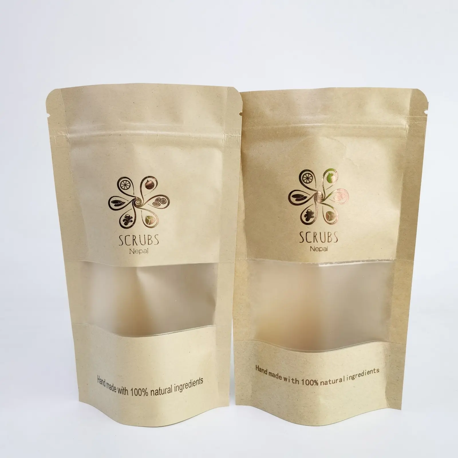Bustina di bustina di tè in busta Stand up in carta Kraft composita biodegradabile al 100% con rivestimento in PLA