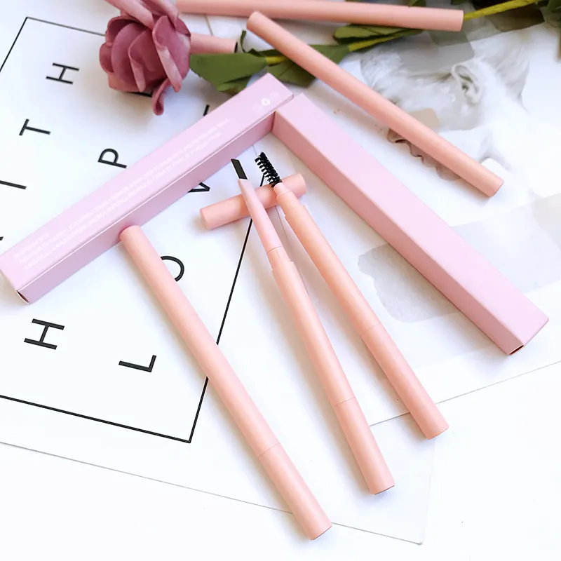 अनुकूलित लोगो गुलाबी मेकअप निविड़ अंधकार ब्रो पेंसिल निजी लेबल भौं