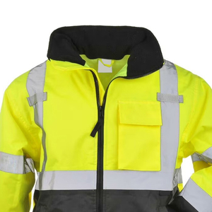 Veste réfléchissante haute visibilité avec logo personnalisé pour travaux de construction routière, vêtements de sécurité avec capuche - Product Image 4