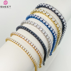 패션 316L 스테인레스 스틸 테니스 지르콘 체인 팔찌 쥬얼리 체인 웨딩 <span class=keywords><strong>CZ</strong></span> 남성용 여성용 - Product Image 2