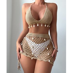 Ensemble de bikini sexy 2026 au crochet fait main, ajouré, avec liens latéraux, pour la plage - Product Image 6