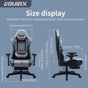 <span class=keywords><strong>Chaise</strong></span> de bureau pivotante pour ordinateur de jeu, <span class=keywords><strong>chaise</strong></span> <span class=keywords><strong>ergonomique</strong></span> silencieuse avec tête amovible et oreiller lombaire - Product Image 4