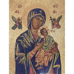 Mosaicos Religiosos Personalizados de Centurymosaic, Arte de Mosaico de la Virgen María, Mosaico de Vidrio y Mármol Hecho a Mano, Diseño de Mural para Pared - Product Image 1
