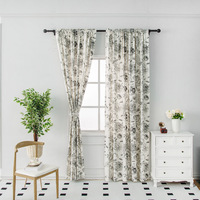 Français Floral Quatre Saisons Universel Rideau Tissu Moderne Simple Fleur Oiseau Coton Lin Salon Rideau En Gros