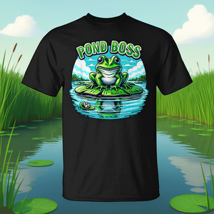 T-shirt mignon pour les amoureux des grenouilles, motif grenouille Lily Pad Pond Boss - Product Image 3