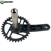 Manivelles de vélo de montagne 155mm en alliage d'aluminium Manivelle de vélo de montagne durable Pièces détachées de vélo de montagne pour 24er Kids Bike