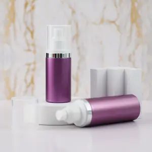 Botol PET kosong 100ml 75ml botol Losion Toner plastik PET ungu dengan tutup transparan untuk Toner kosmetik