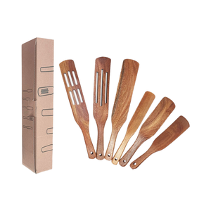 Espátulas de Cocina de Madera Natural con Agarre Cómodo y Ecológico, Utensilios de Cocina en Caja de Madera de Acacia - Product Image 2