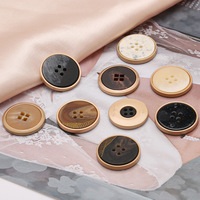 Boutons en résine décoratifs haut de gamme à quatre trous pour vêtements, manteaux et costumes, pour hommes et femmes, à coudre à la main