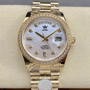 Reloj Drioshipping de Oro y Diamantes de 40 mm con Calendario y Fecha, Cristal de Zafiro, Reloj Automático Europeo Mecánico de Lujo - Product Image 4