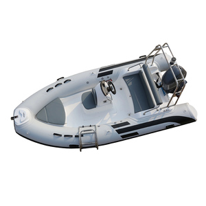 Bote Neumático RIB-430C Blanco de PVC con Tubo Multicámara y Casco de Fibra de Vidrio para Pesca Marina - Product Image 4