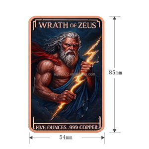 Vente en gros de barres de cuivre pur à 99,9 % de 5 oz, design Éclairs du Dieu Grec Zeus, lingot commémoratif en cuivre, approvisionnement en vrac - Product Image 5