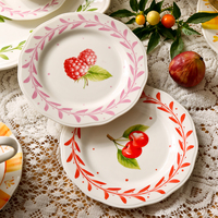 Franse landelijke Chinese fabrikanten op maat gemaakte fruitdesign voedsel schaal keramische plaat porseleinen servies voor huis en keuken