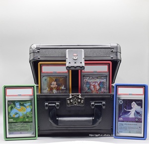 Pokemoned Graded Card Slab Sleeve Aluminio Magnético Doble cara 100% Uvr Estuche para tarjetas de vidrio templado y cajas de almacenamiento de <span class=keywords><strong>metal</strong></span> - Product Image 6