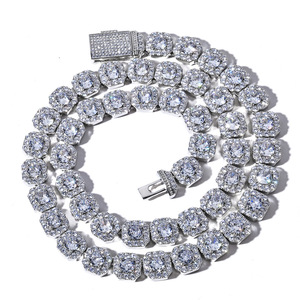 Collares de Joyería de Moda para Hombre, Estilo Hip Hop, de Alta Gama, con Moissanita y Zirconia Cúbica (CZ) con incrustaciones, Cadena Cubana tipo Tenis, Antideslustre, Venta al por Mayor - Product Image 2