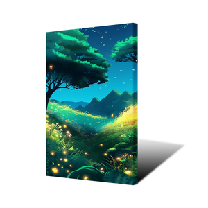 Lucioles et forêts peinture mur Art haute définition impression paysage toile peinture avec cadre intérieur pour la décoration intérieure - Product Image 5