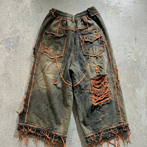 Nuevos Shorts de Mezclilla Rasgados para Hombre, Proveedor de Moda Urbana, Shorts Anchos de Jean TKAN828, Shorts Vintage Desgastados Estilo Hip Hop para Hombre - Product Image 2