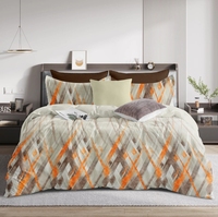 Parure de lit en microfibre organique imprimée durable, 120 GSM, respirante, écologique, sans plis, tailles complète, queen et king