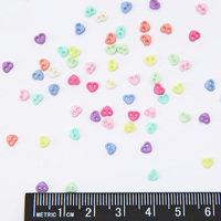 Boutons en forme de cœur en résine mate de 4 mm, couleur bonbon, pour la couture, vente en gros, bricolage, artisanat