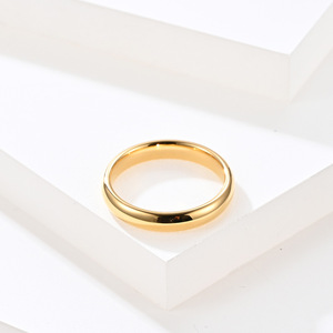 Tungsten Steel 18K Gold Plated <b>Ring</b> 4mm 6mm 8mm Unisex Fashionable Index Finger <b>Ring</b> For Men And Women - Product Image 4