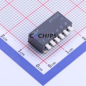 BPA06SB DIP Switch Through hole Component (THT) Switch Piano Key Single Pole Single Throw 6 Gull Wing Type - Product Image 1